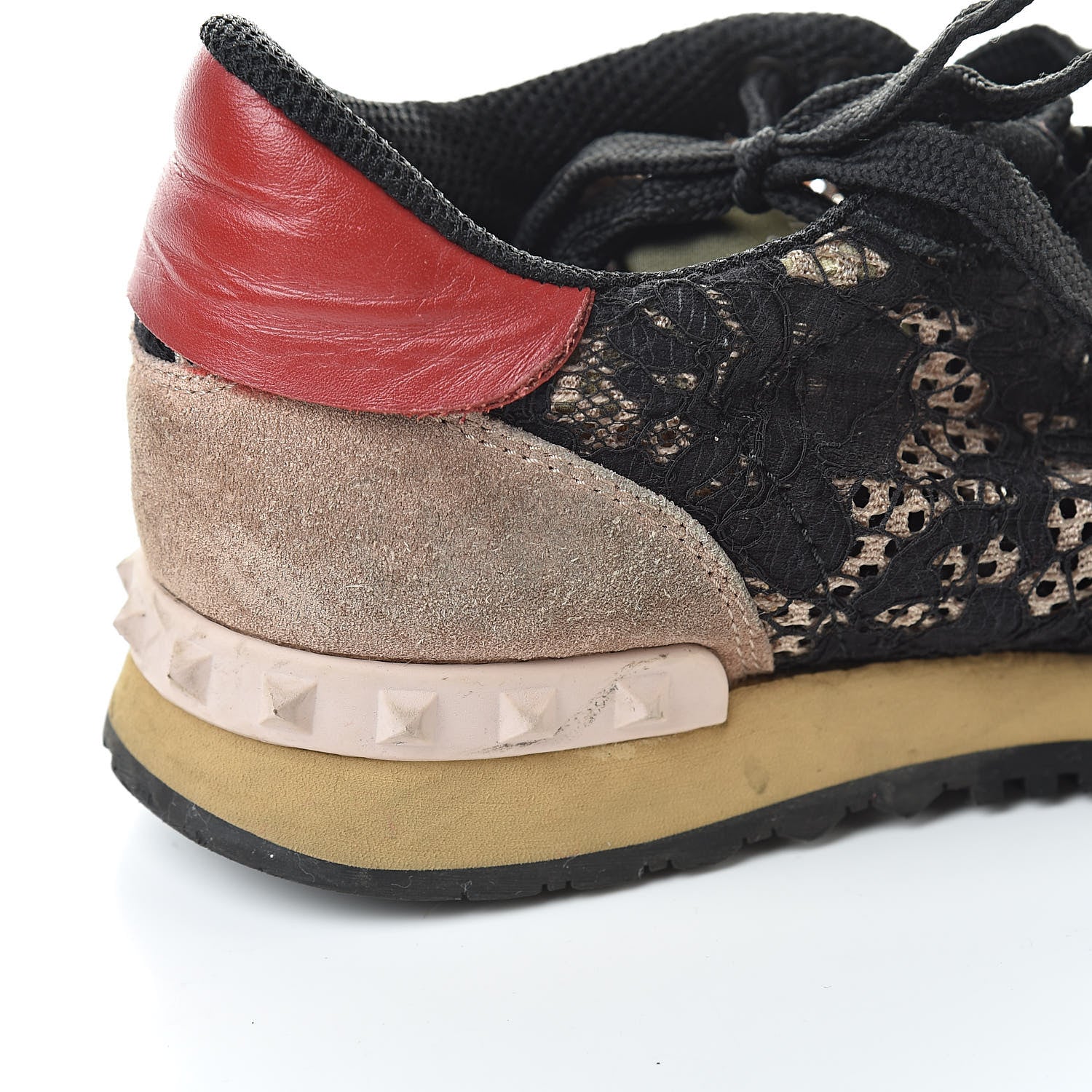 Valentino Garavani Macrame Lace Suede Womens Rockrunner Sneakers 38 Black 13 of 14