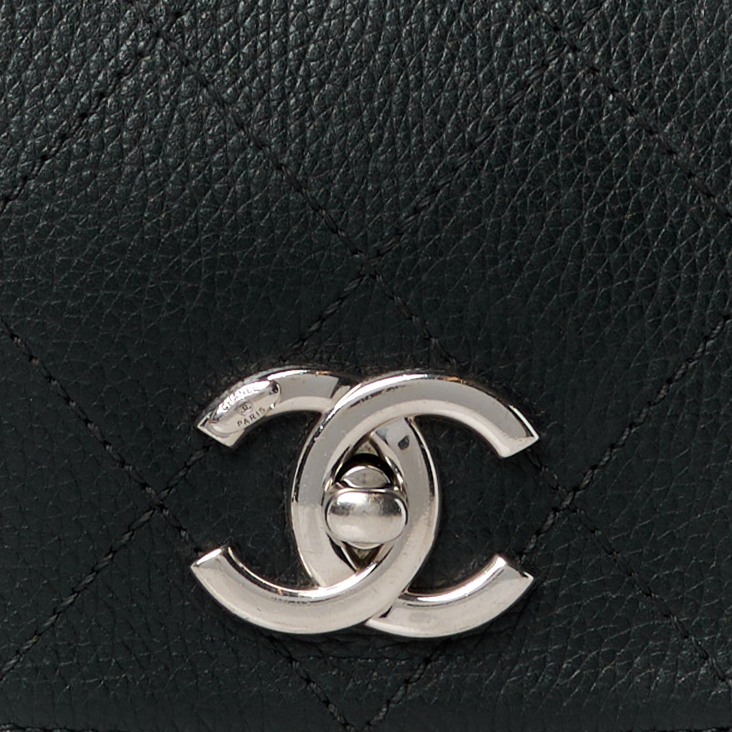 Chanel Calfskin Quilted Jungle Stroll Shoulder Bag Black 9 of 13