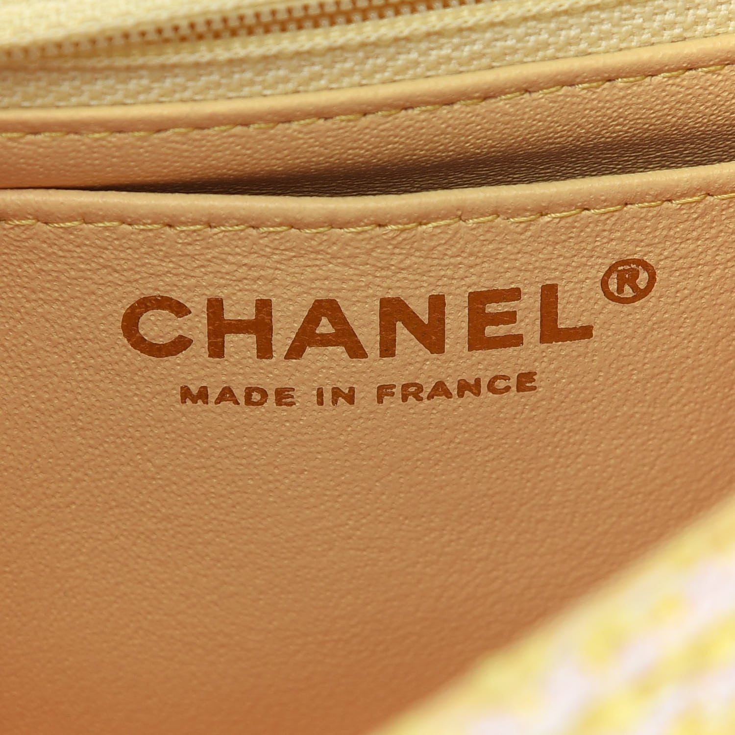 Chanel Tweed Quilted Mini Rectangular Flap Yellow Pink 6 of 11
