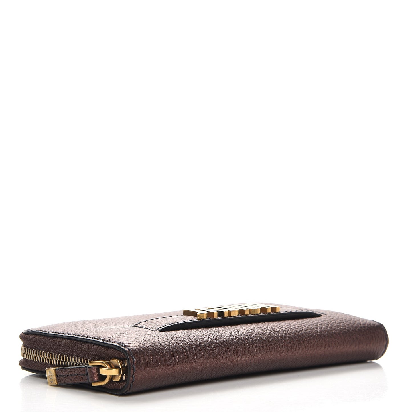 Metallic Calfskin J'adior Voyageur Wallet Noisette