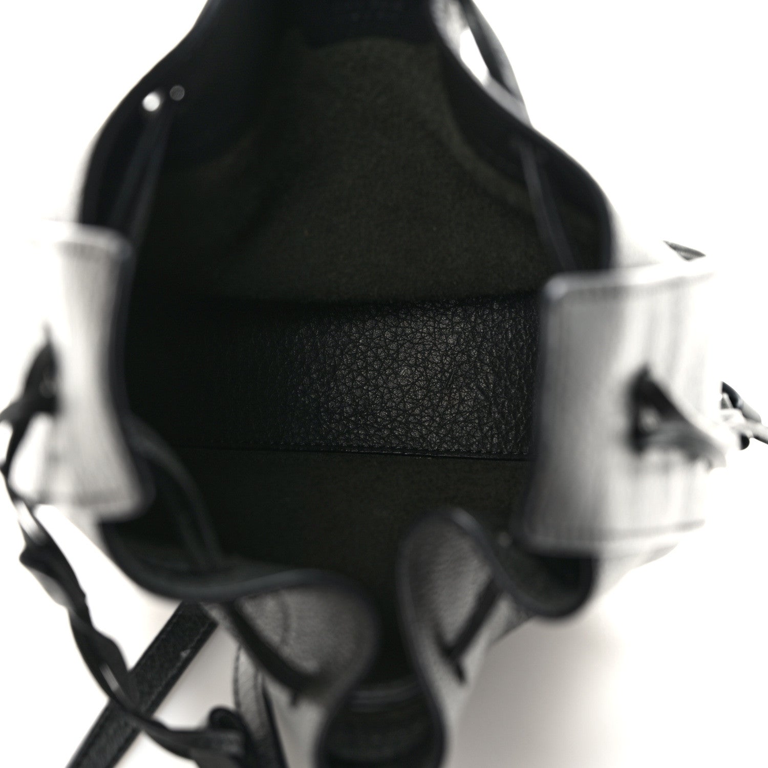 The Row Grained Calfskin Drawstring Pouch Black 5 of 9