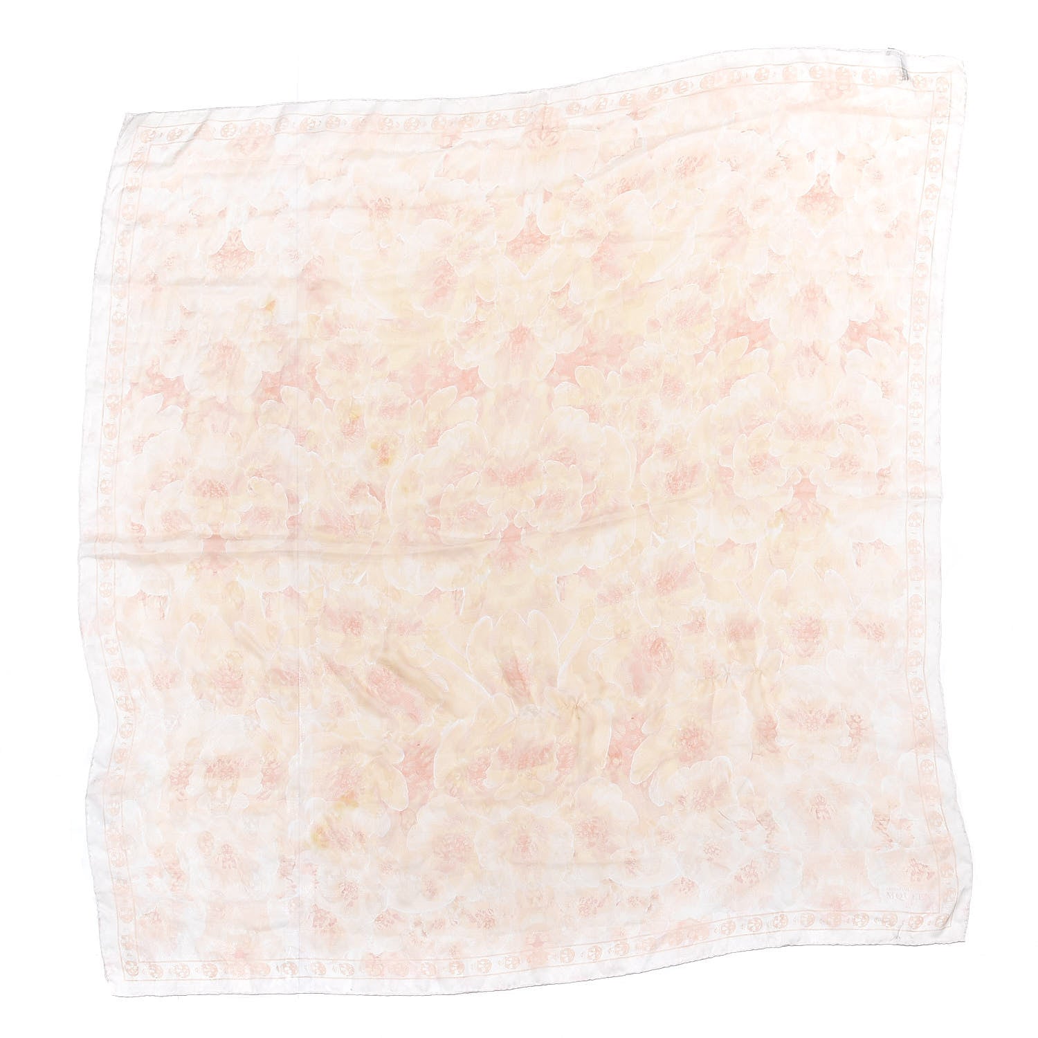 Alexander McQueen Silk Chiffon Floral Scarf Pink Multicolor 2 of 6