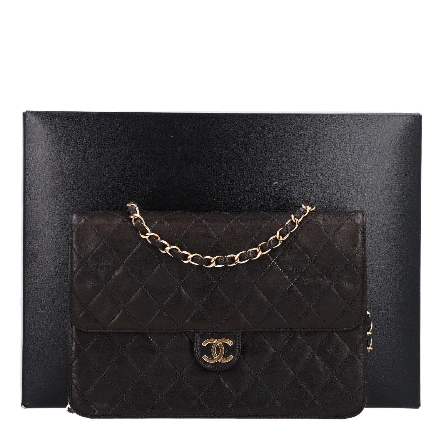 Chanel Lambskin Medium Double Flap Dark Brown 2 of 11