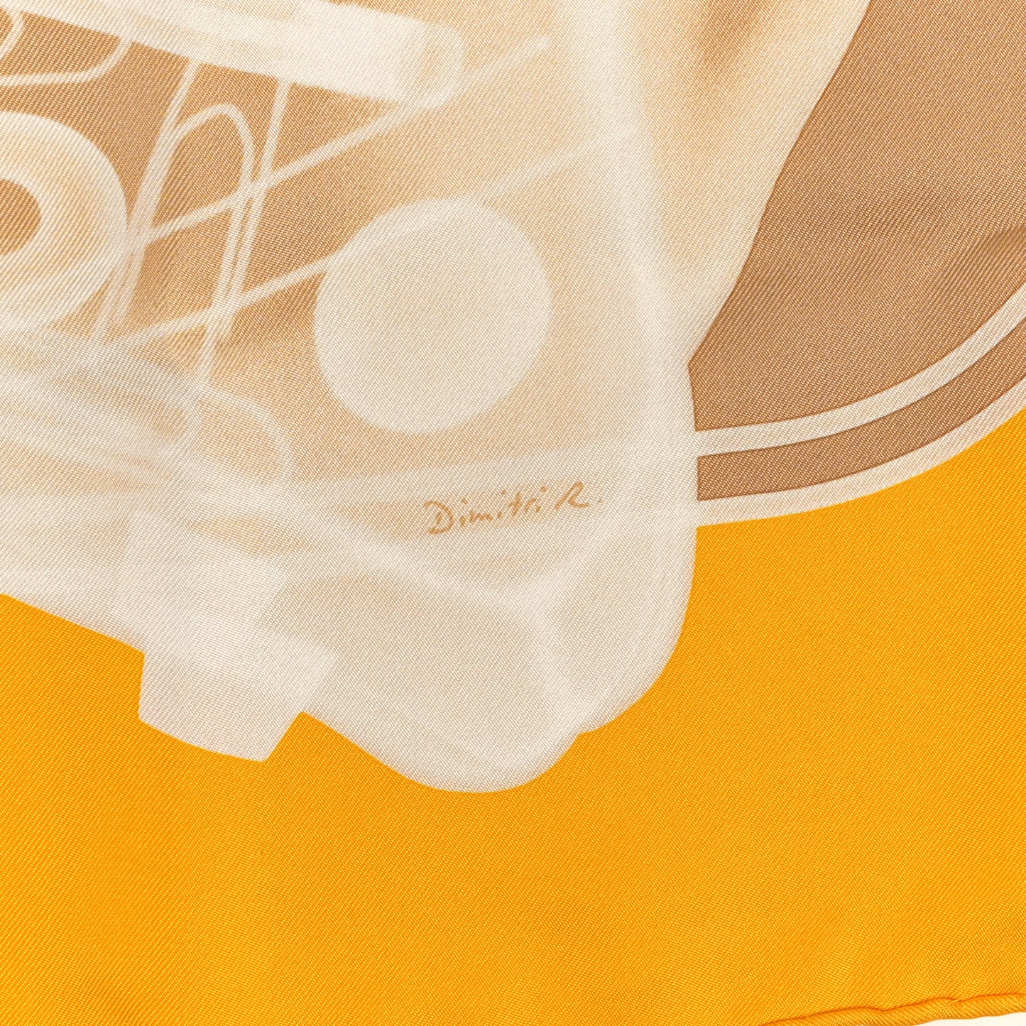 Silk Please Check In Scarf 90 Jaune D'Or Camel