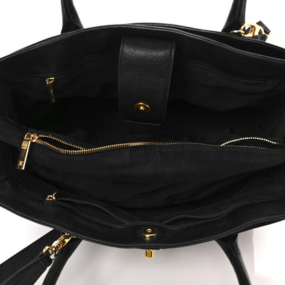 Chanel Calfskin Cerf Executive Shopper Tote Black 5 of 7