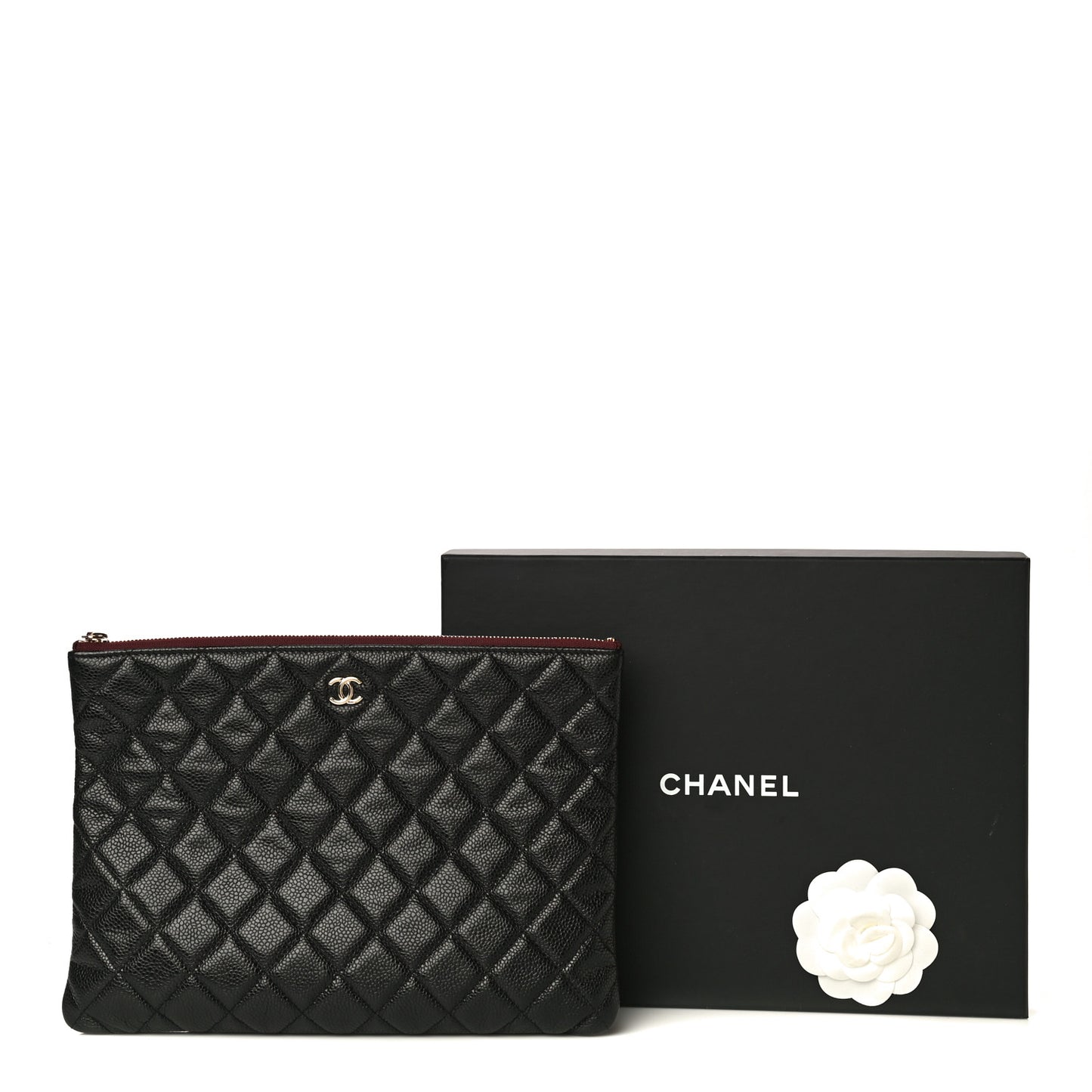 Caviar Quilted Medium Cosmetic Case Black