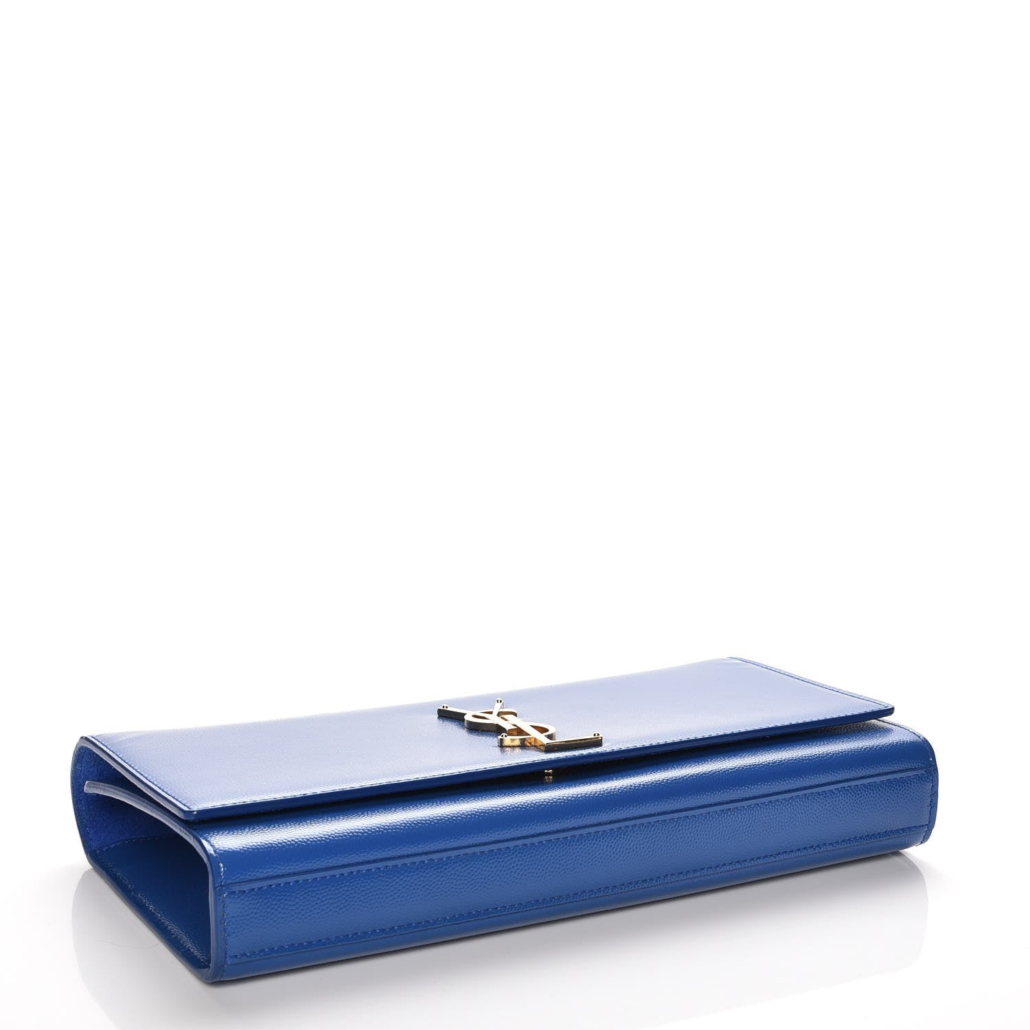 Saint Laurent Patent Grain de Poudre Cassandre Clutch Royal Blue 4 of 7