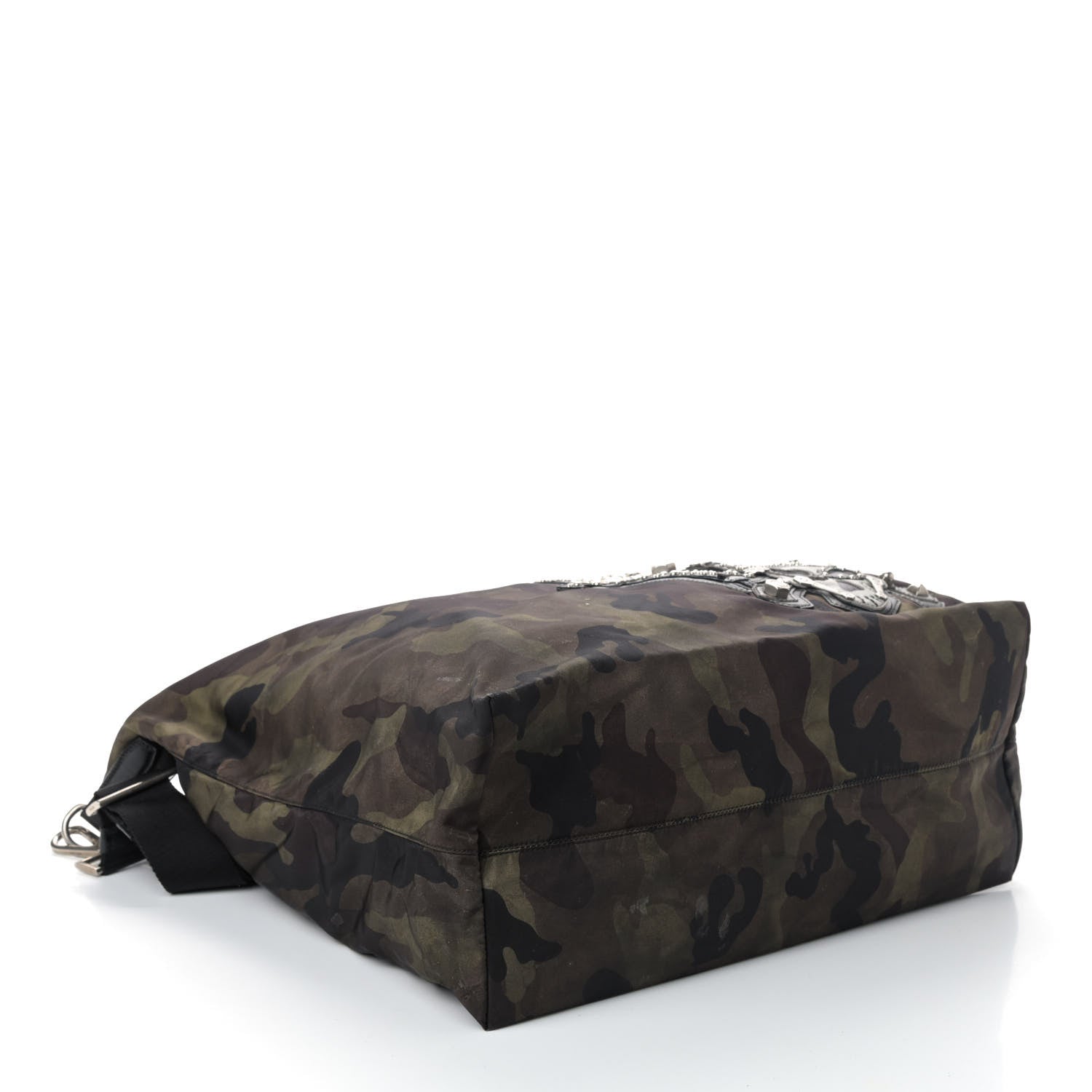 Prada Tessuto Nylon Skull Camouflage Tote Green 3 of 4