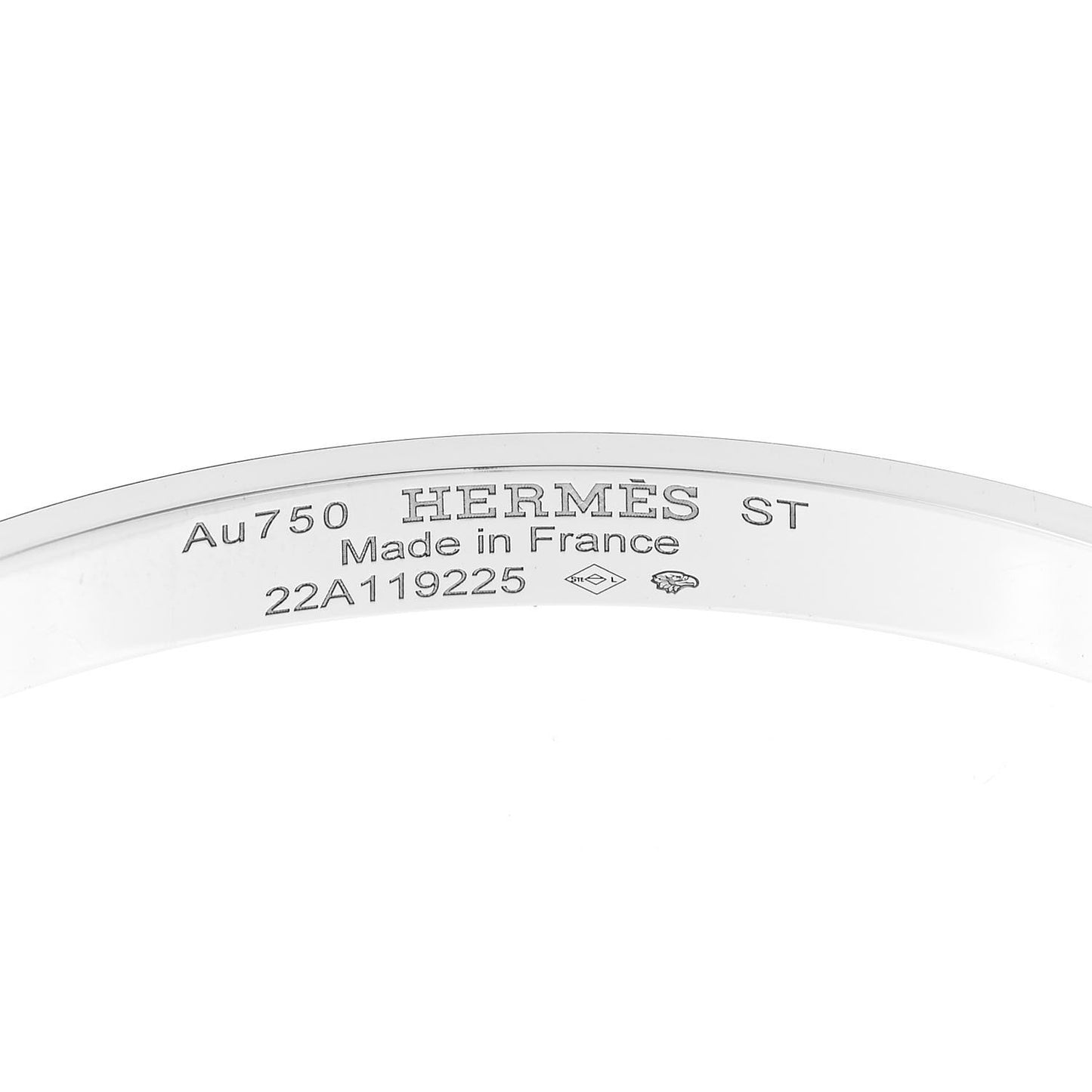 18K White Gold Diamond PM H D'Ancre Bracelet ST