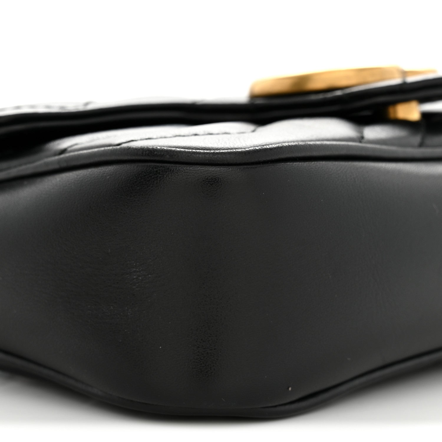 Gucci Calfskin Matelasse Super Mini GG Marmont Shoulder Bag Black 9 of 12