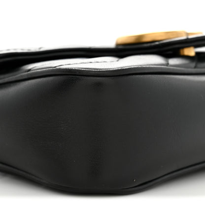 Gucci Calfskin Matelasse Super Mini GG Marmont Shoulder Bag Black 9 of 12