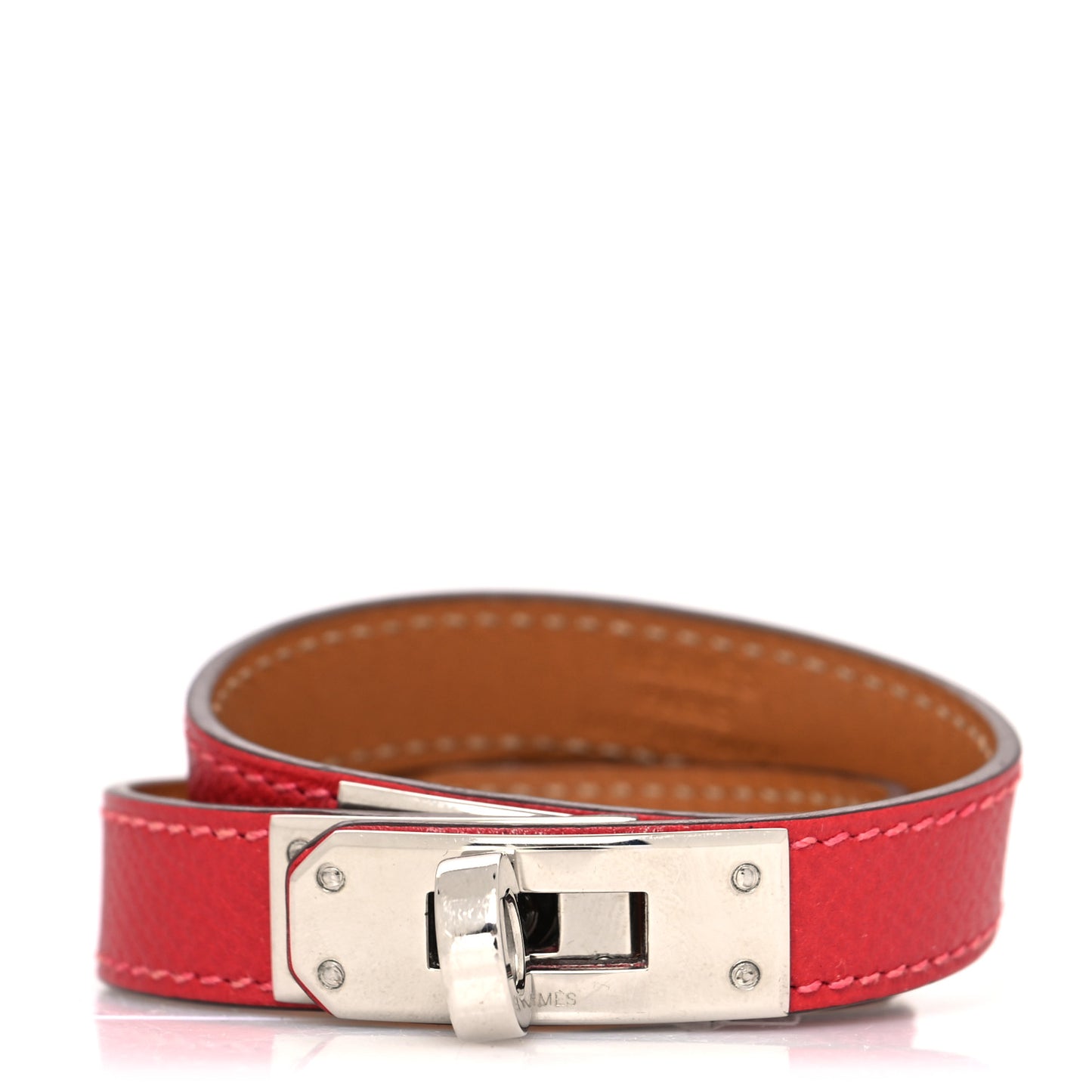 Epsom Kelly Double Tour Bracelet XS Rouge Casaque