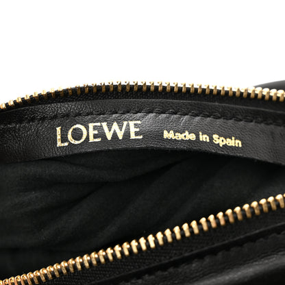 Loewe Lambskin Pleated Bracelet Pouch Shoulder Bag Black 7 of 9