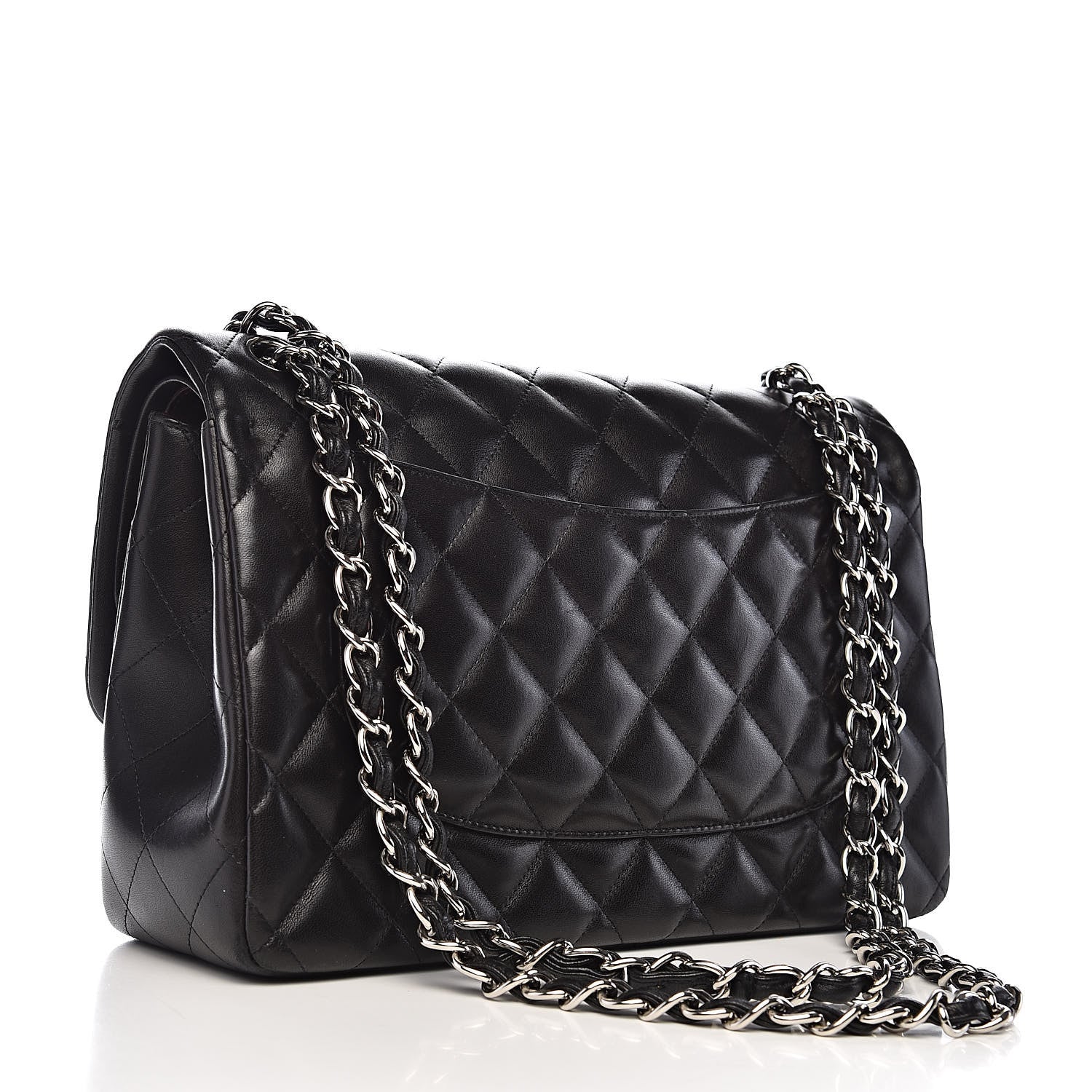 Chanel Lambskin Quilted Jumbo Double Flap Black 3 of 12