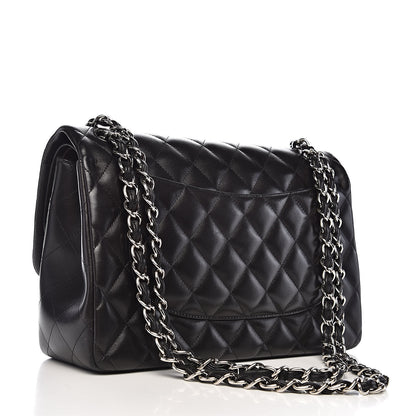 Chanel Lambskin Quilted Jumbo Double Flap Black 3 of 12