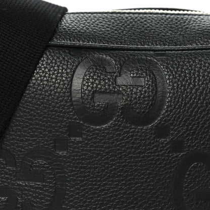 Gucci Piuma Calfskin Jumbo GG Embossed Messenger Bag Black 8 of 10