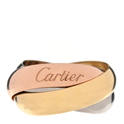 Cartier 18K Pink Yellow White Gold Large Trinity Ring 54 7 1 of 12