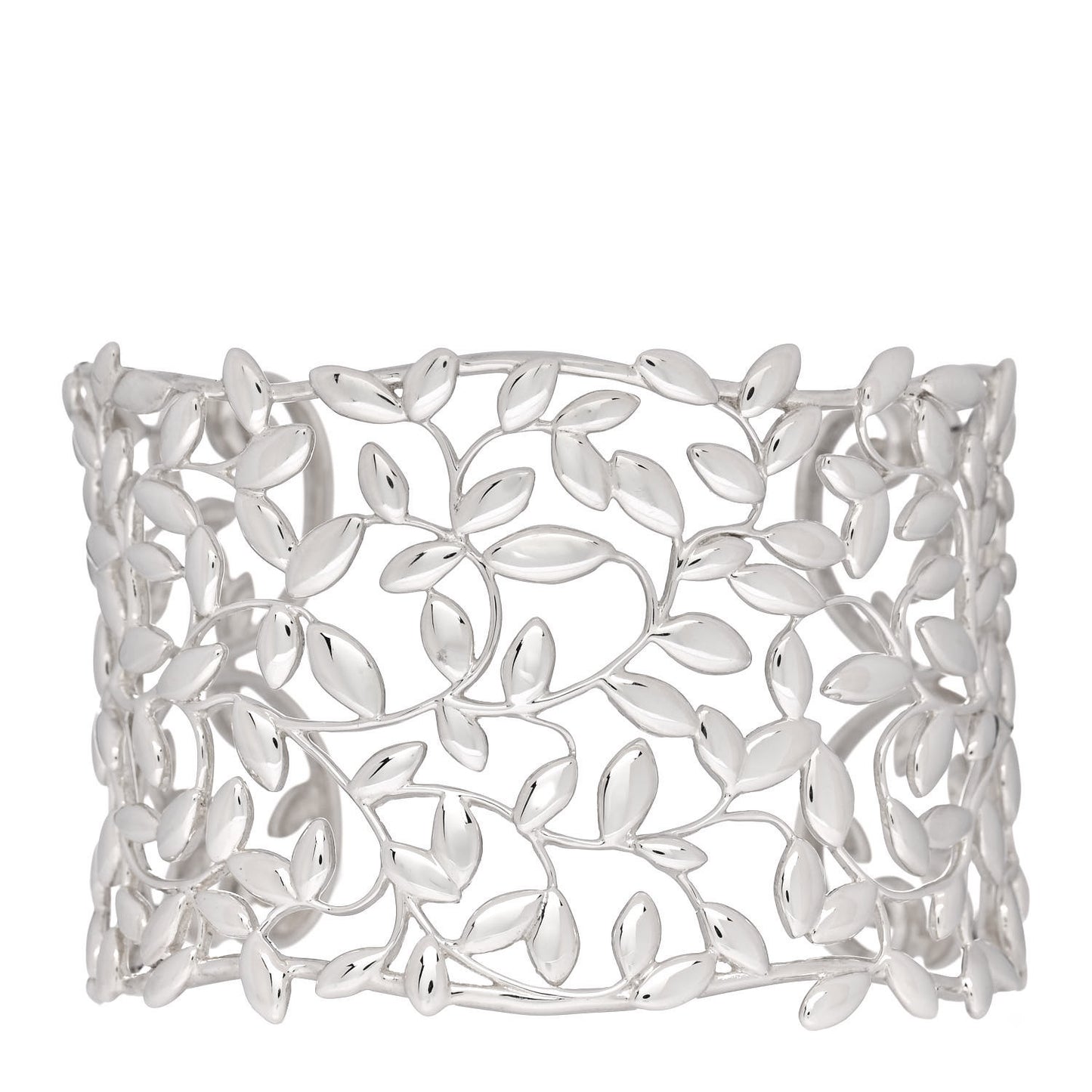 Sterling Silver Wide Paloma Picasso Olive Leaf Cuff Bracelet