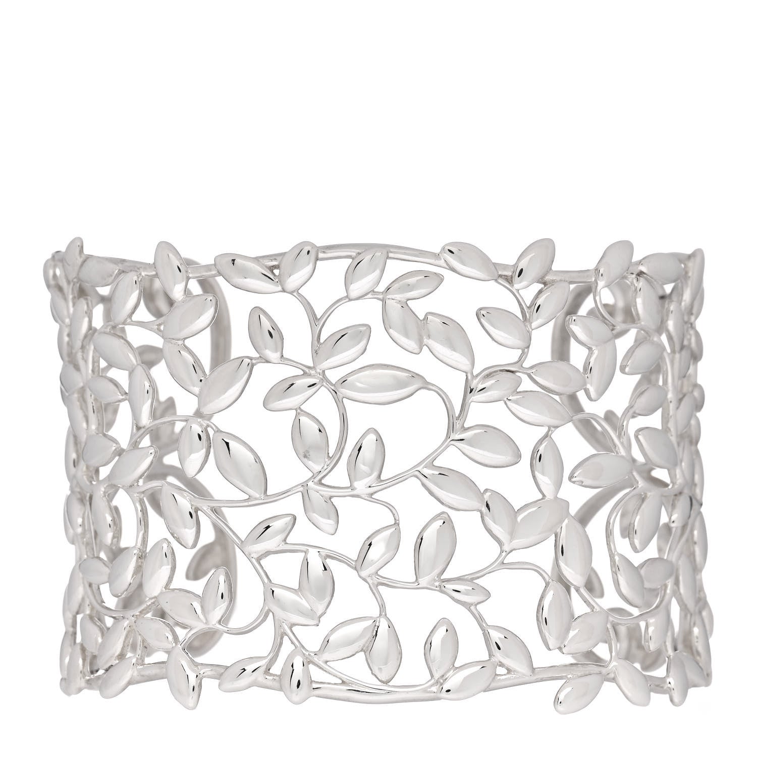 Tiffany Sterling Silver Wide Paloma Picasso Olive Leaf Cuff Bracelet 1 of 4