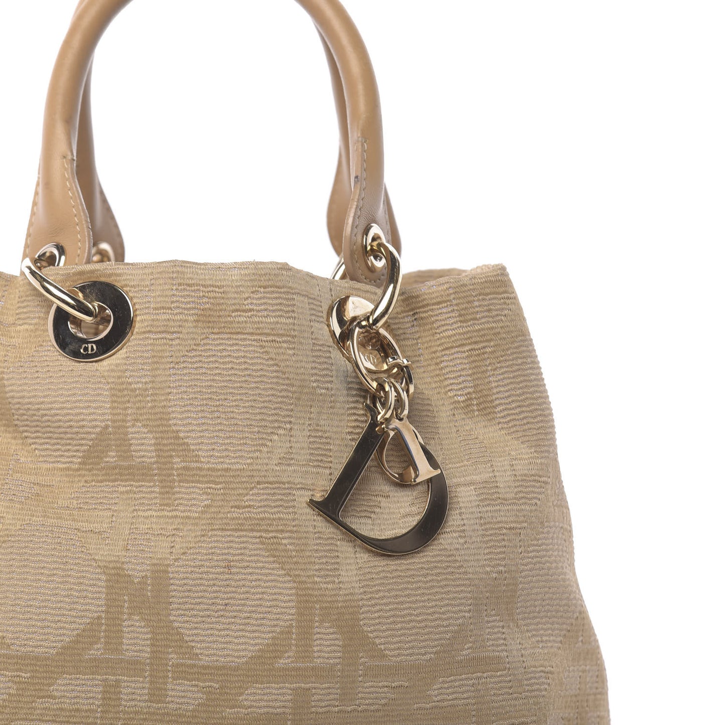 Canvas Cannage Small Soft Lady Dior Shopping Tote Beige