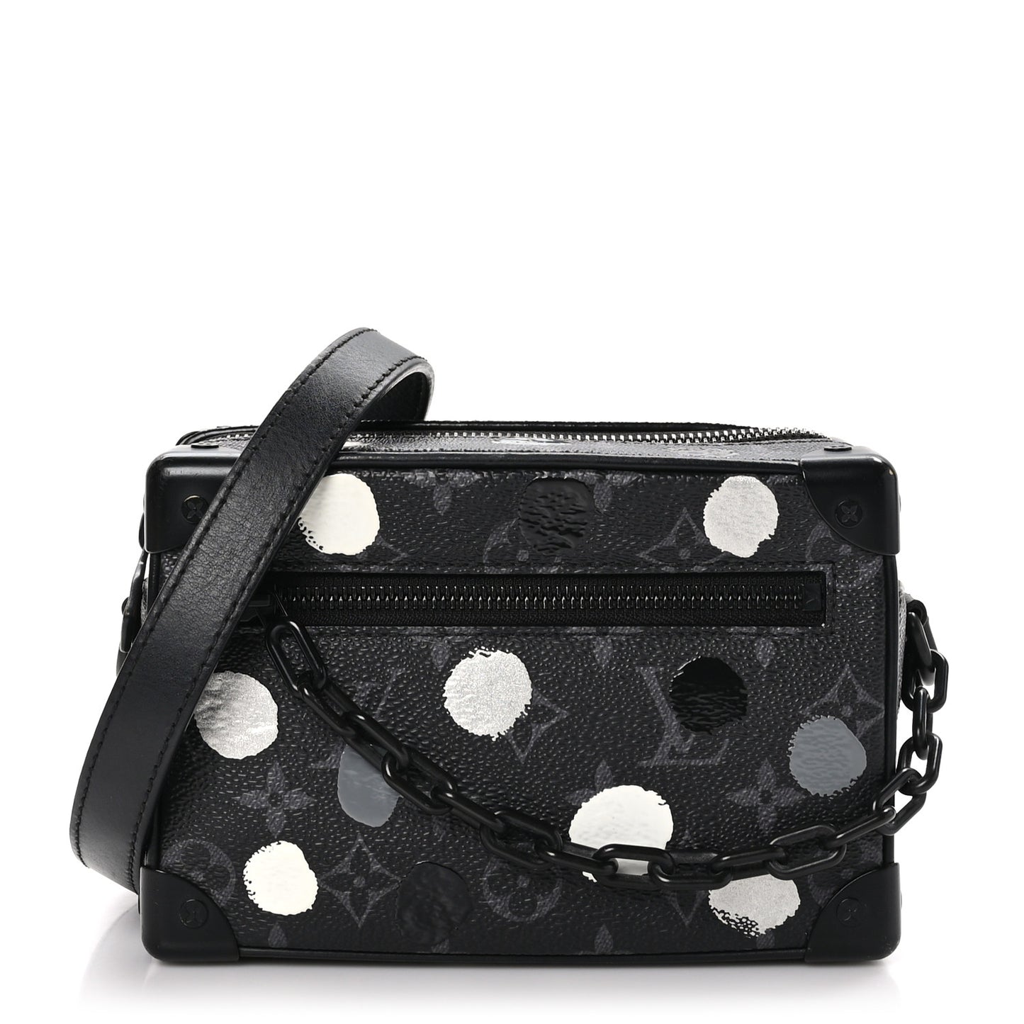 LV X YK Monogram Eclipse Dots Mini Soft Trunk Black Silver
