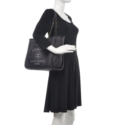 Chanel Woven Straw Raffia Small Deauville Tote Black 2 of 11