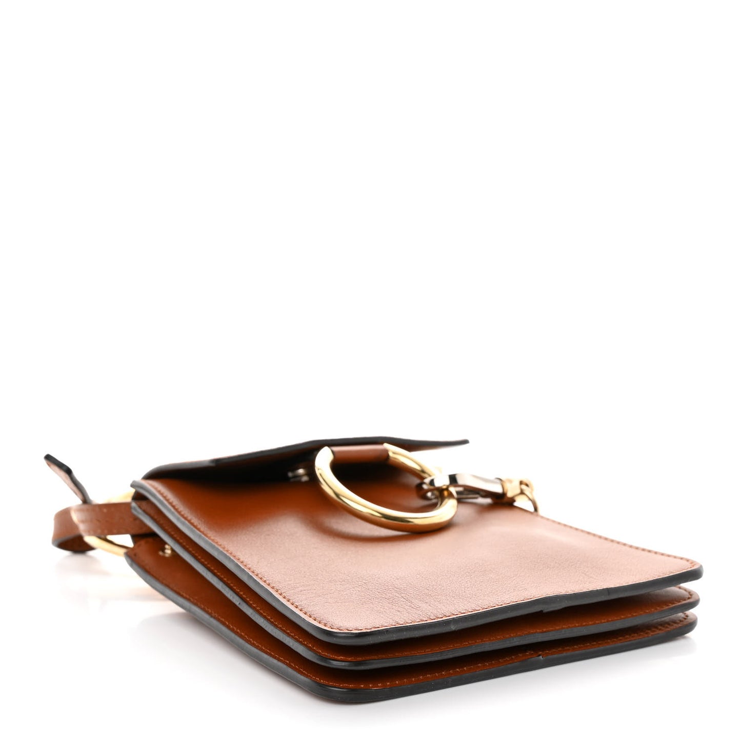 Suede Calfskin Mini Faye Bracelet Bag Tobacco