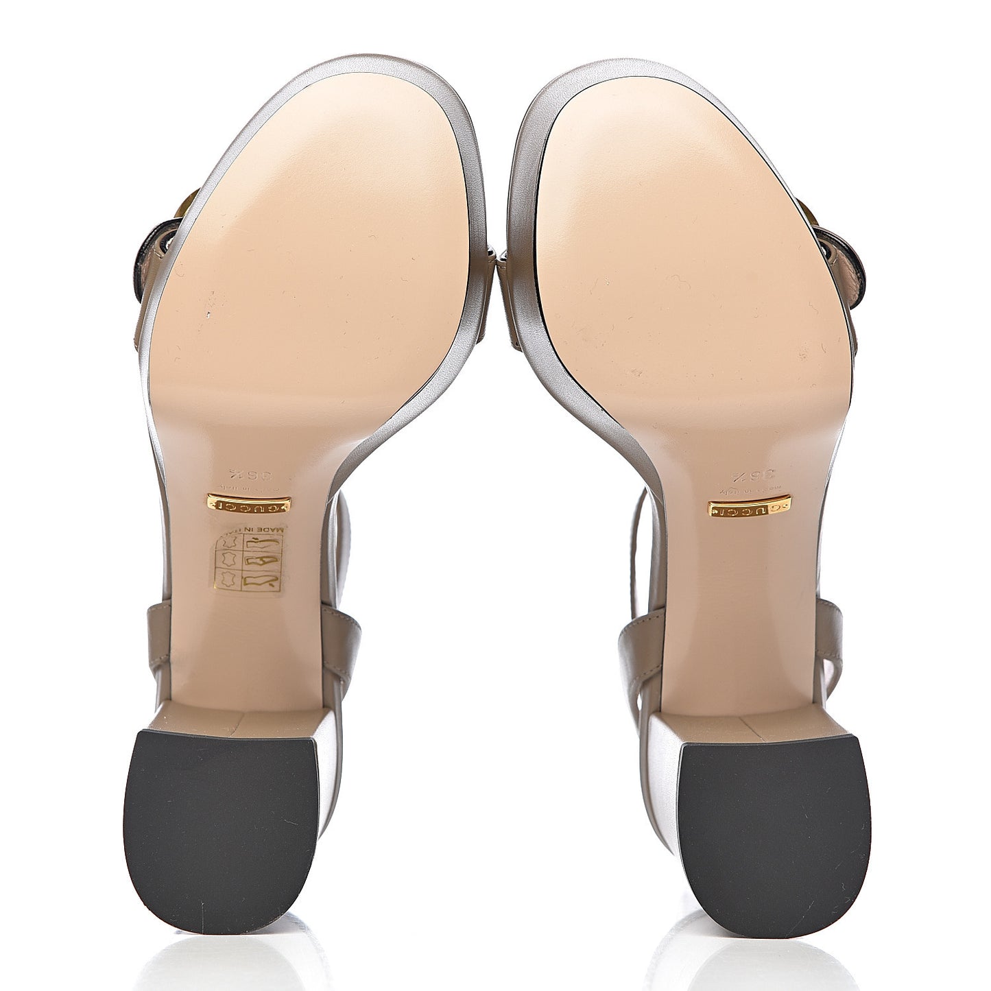 Calfskin GG Marmont Ankle Wrap 30/85mm Platform Sandals 36.5 Mud