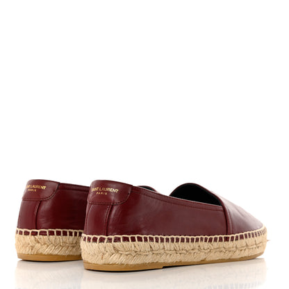 Saint Laurent Lambskin Monogram Espadrilles 36.5 Maroon 4 of 10