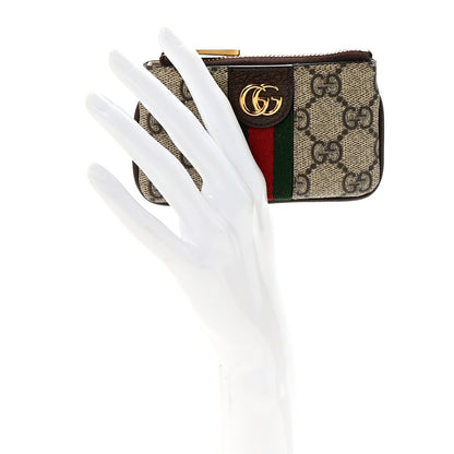 Gucci GG Supreme Monogram Web Ophidia Key Case Beige New Acero 2 of 6