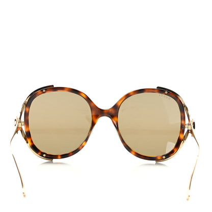 Gucci Acetate Round Frame Injected Sunglasses GG0226S Tortoise 3 of 6
