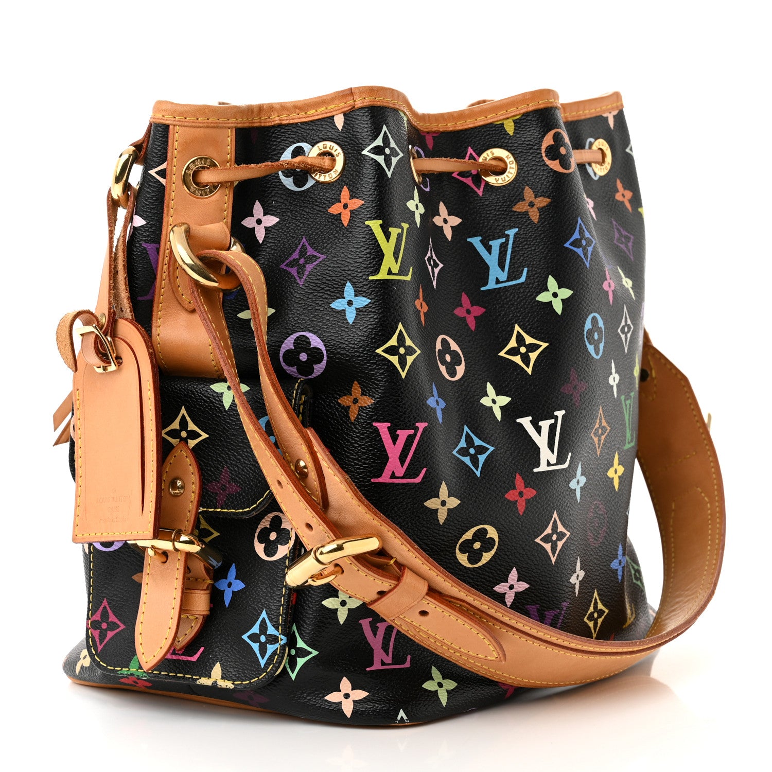 Louis Vuitton Monogram Multicolor Petit Noe Black 3 of 10