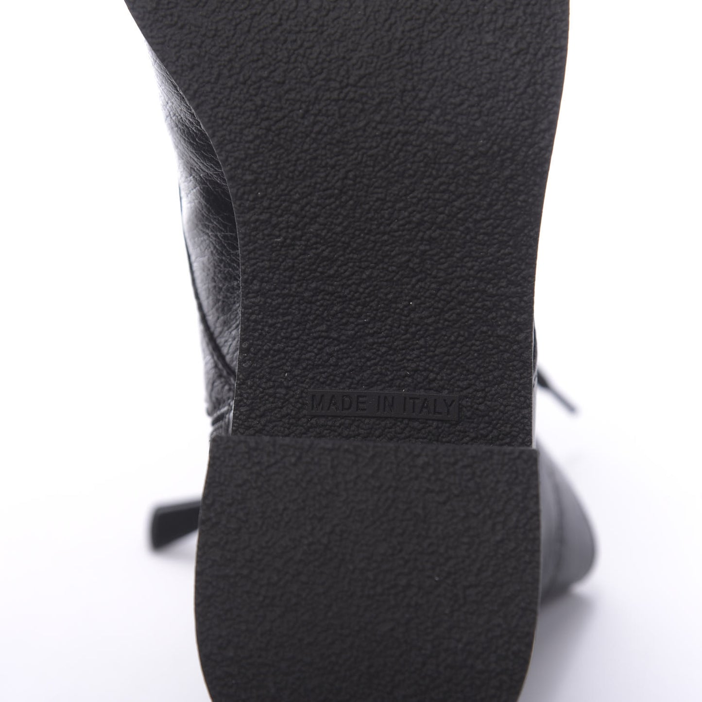 Shiny Crumpled Lambskin Cap Toe CC Lace Up Logo Boots 37 Black