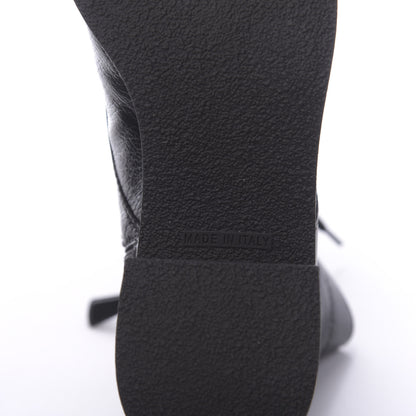 Chanel Shiny Crumpled Lambskin Cap Toe CC Lace Up Logo Boots 37 Black 8 of 8
