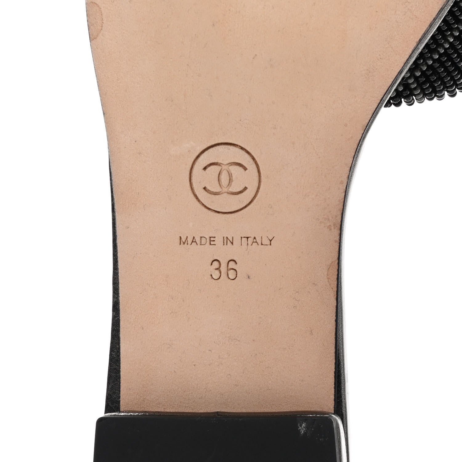 Chanel Pearl Embroidery CC Mules 36 Black 6 of 10