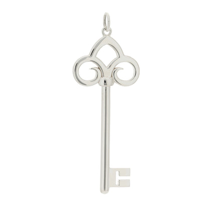 Tiffany Sterling Silver Fleur De Lis Key Pendant 1 of 3
