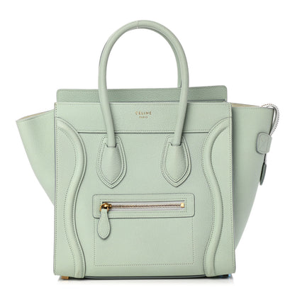 Celine Drummed Calfskin Micro Luggage Jade 1 of 8