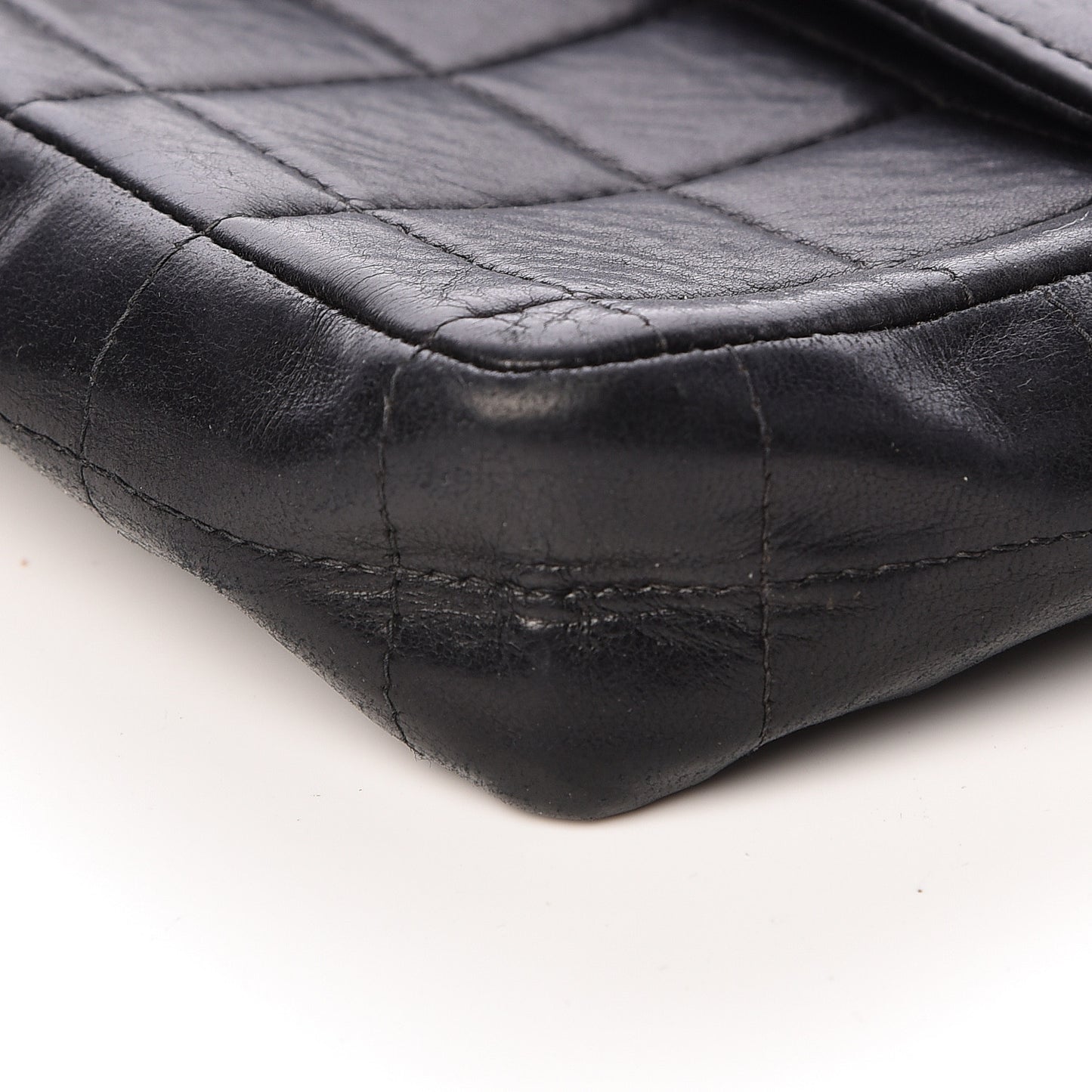 Lambskin East West Chocolate Bar Flap Black