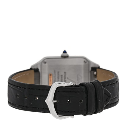 Cartier Stainless Steel 18K Pink Gold Alligator 27.5mm Santos Dumont Quartz Watch 3 of 5