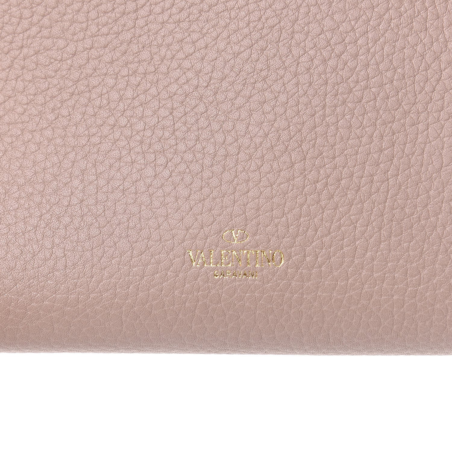 Valentino Garavani Pebbled Calfskin Rockstud Envelope Wallet on Chain Poudre 10 of 11