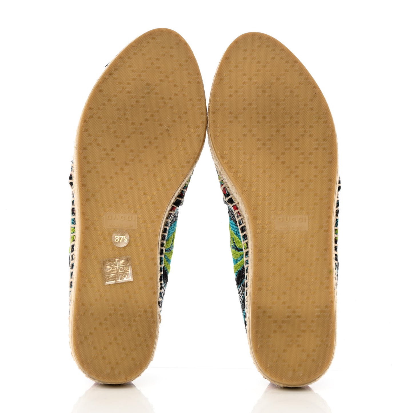 Tapestry Brocade Blind For Love Espadrilles 37.5 Acquamarine Green Black
