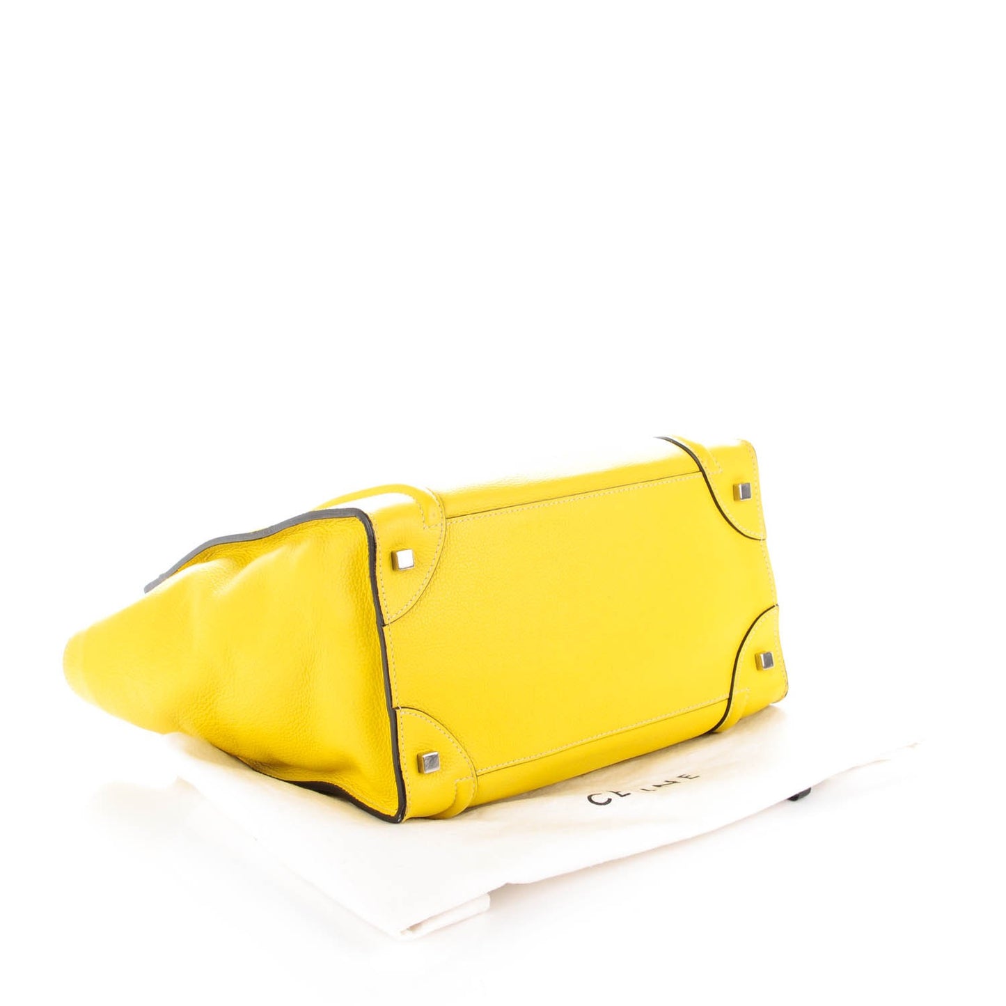 Drummed Calfskin Mini Luggage Citron