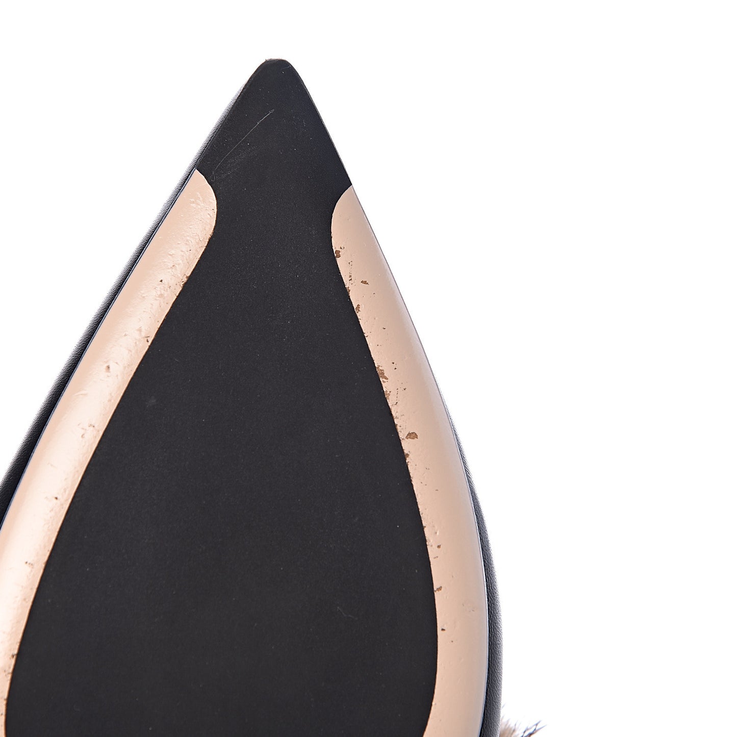 Calfskin Mink Fur FF Flat Mules 40 Black