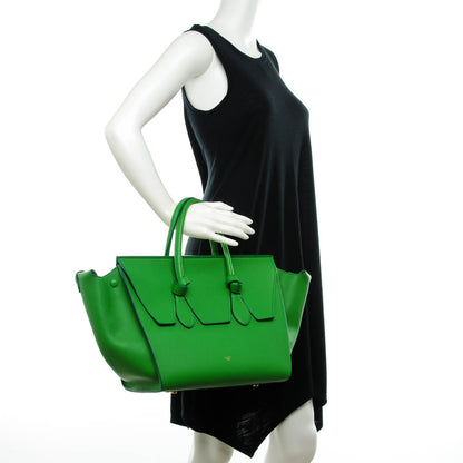 Celine Crisped Calfskin Small Tie Knot Tote Grass Green 2 of 10