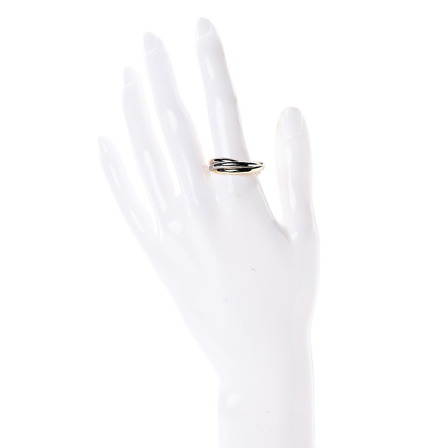 18K Pink Yellow White Gold Small Trinity Ring 63 10.25