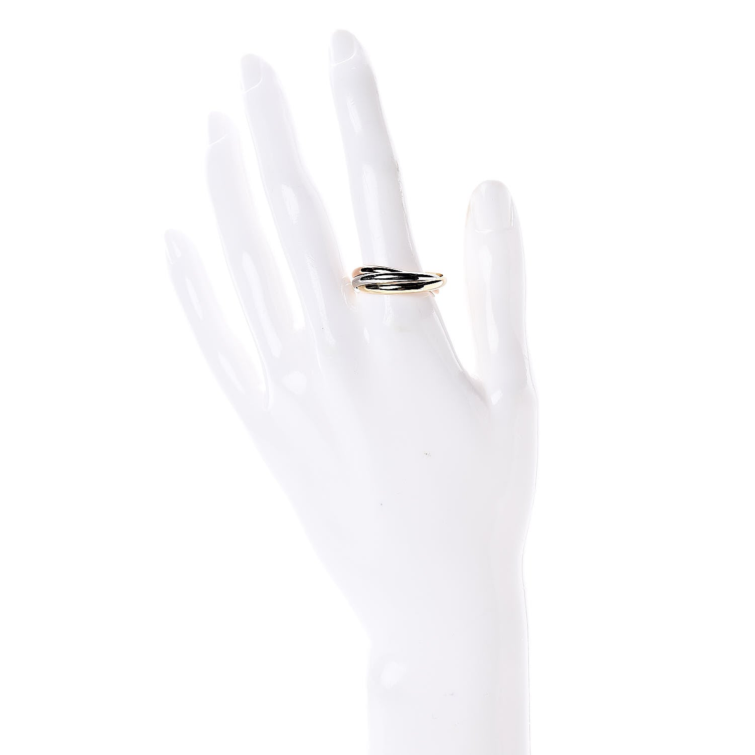 Cartier 18K Pink Yellow White Gold Small Trinity Ring 63 10.25 2 of 5