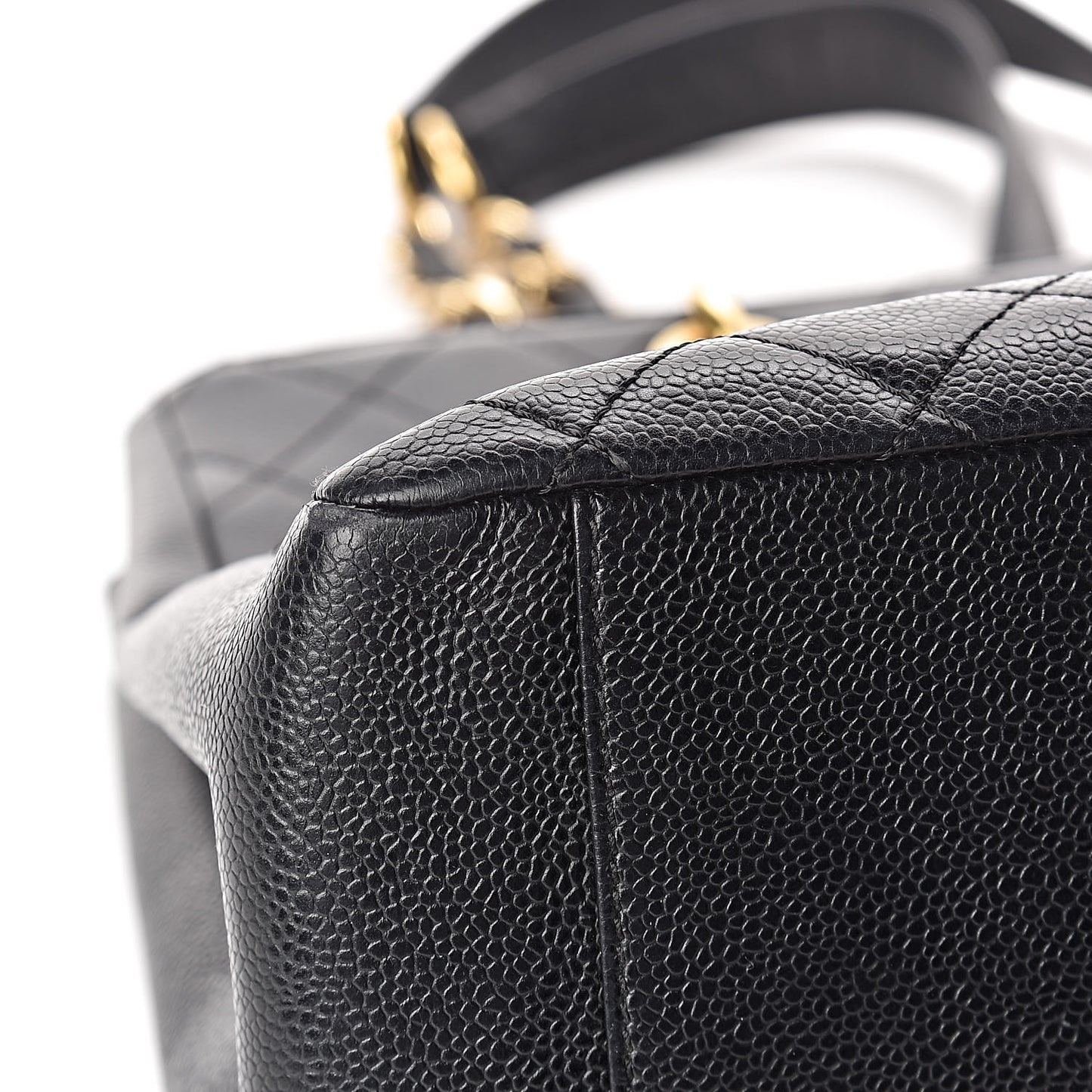 Caviar Quilted Grand Shopping Tote GST Black