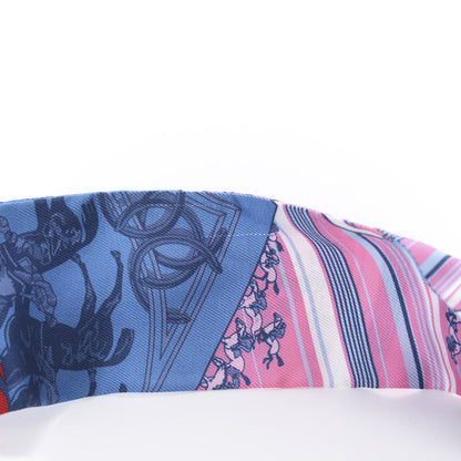 Hermes Silk Cheval Phoenix Twilly Bleu Rouge Rose 5 of 6