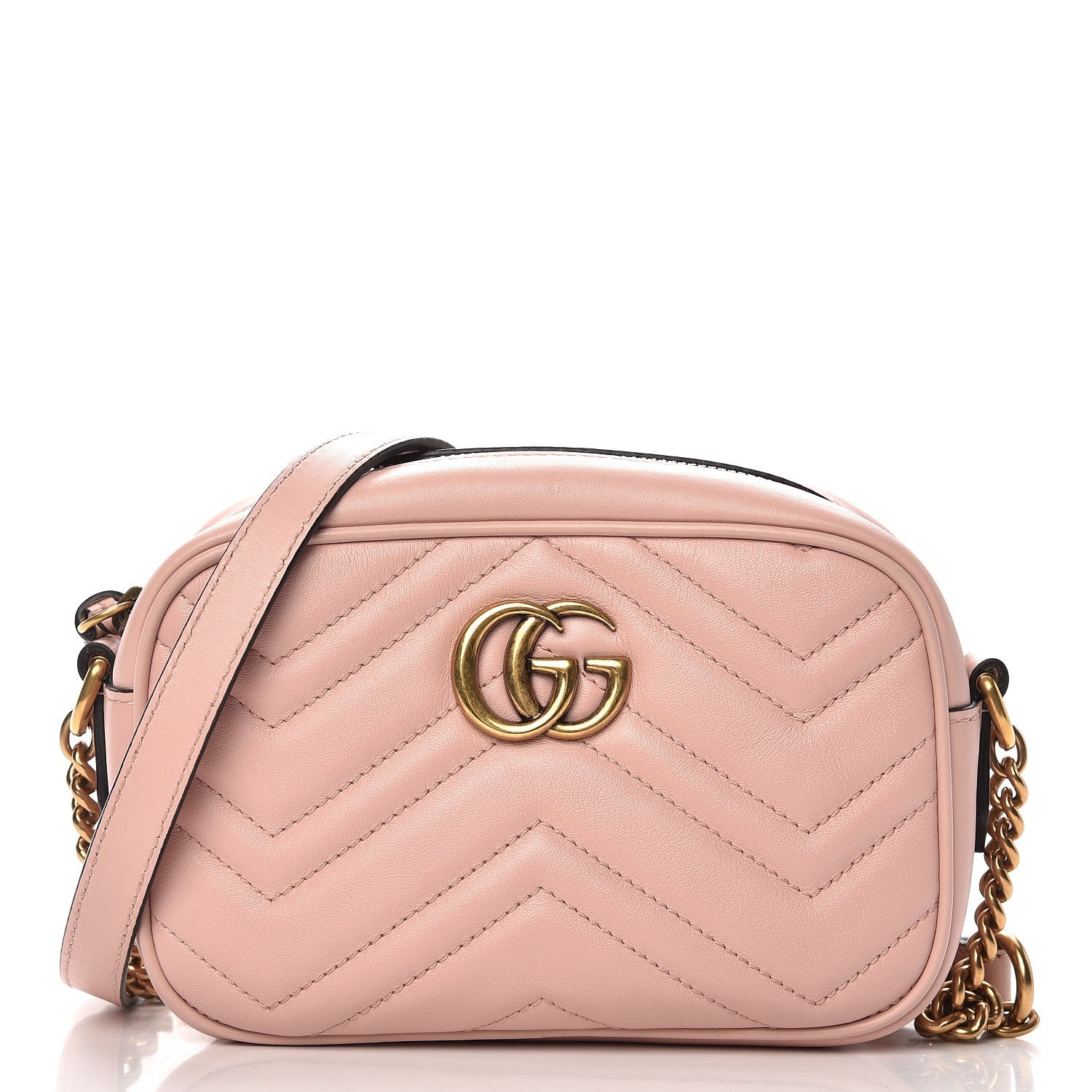 Gucci Calfskin Matelasse Mini GG Marmont Chain Shoulder Bag Perfect Pink 10 of 16