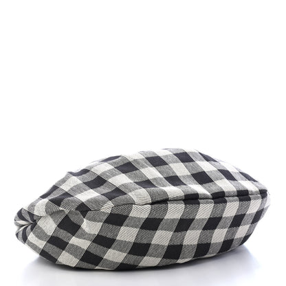 Mansur Gavriel Canvas Check Top Handle Bag Black White 4 of 11